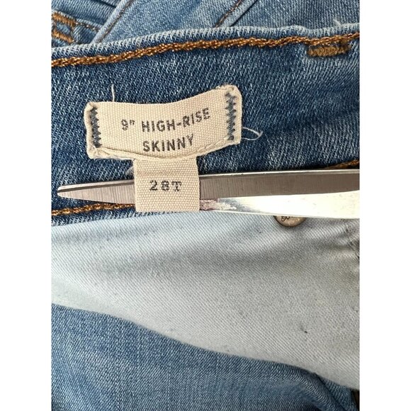 Madewell Womens Jeans 9" High-Rise Skinny 28T (fits 26x32) Blue Denim Stretch - Picture 9 of 12